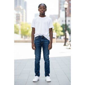 NEW Wrangler Boys Classic Straight Pants Premium Denim Blue Jeans 12 Regular